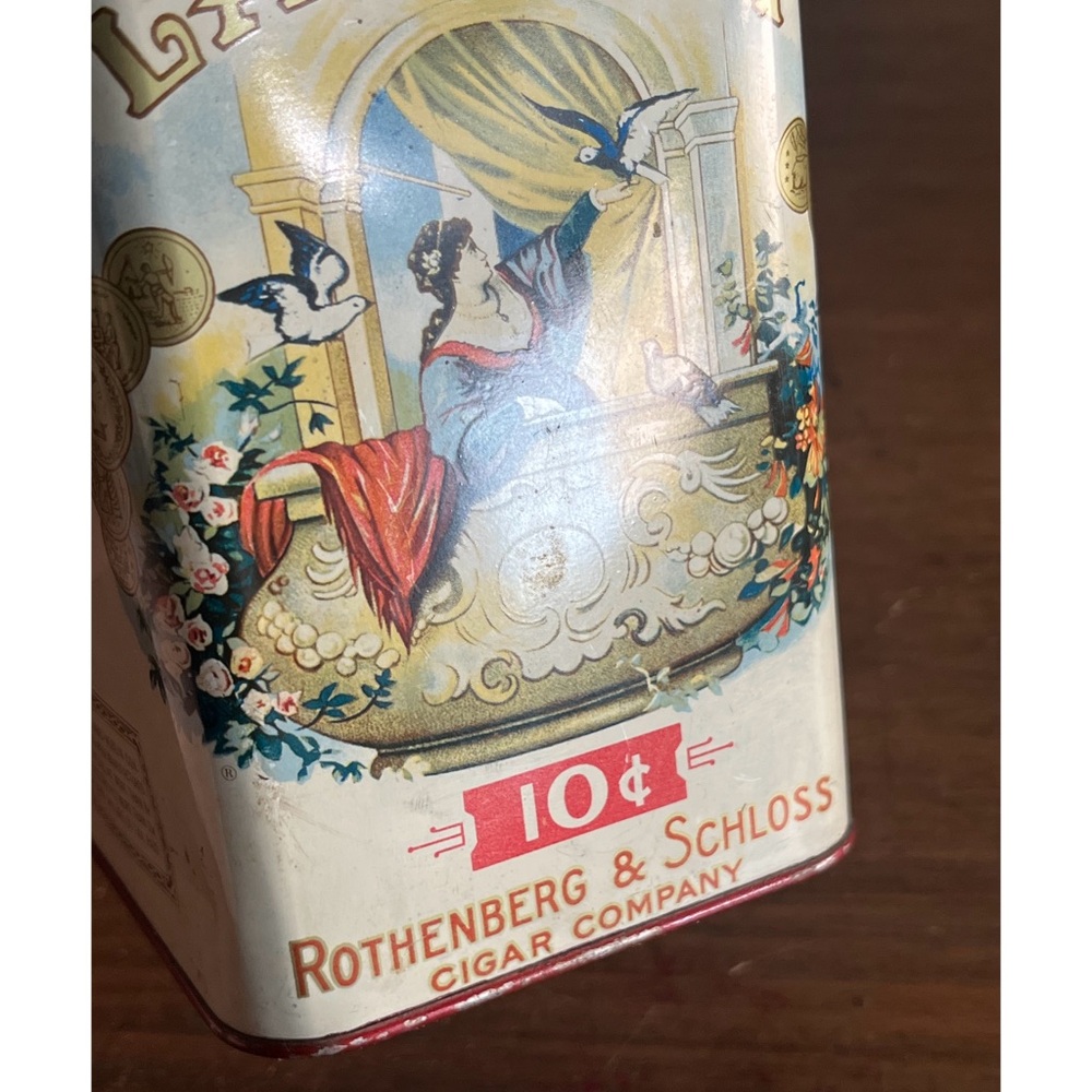 🌹La Resta brand Vintage Rothenberg & Schloss Cigar Tin Box Humidifier Antique🌹 - Picture 11 of 16